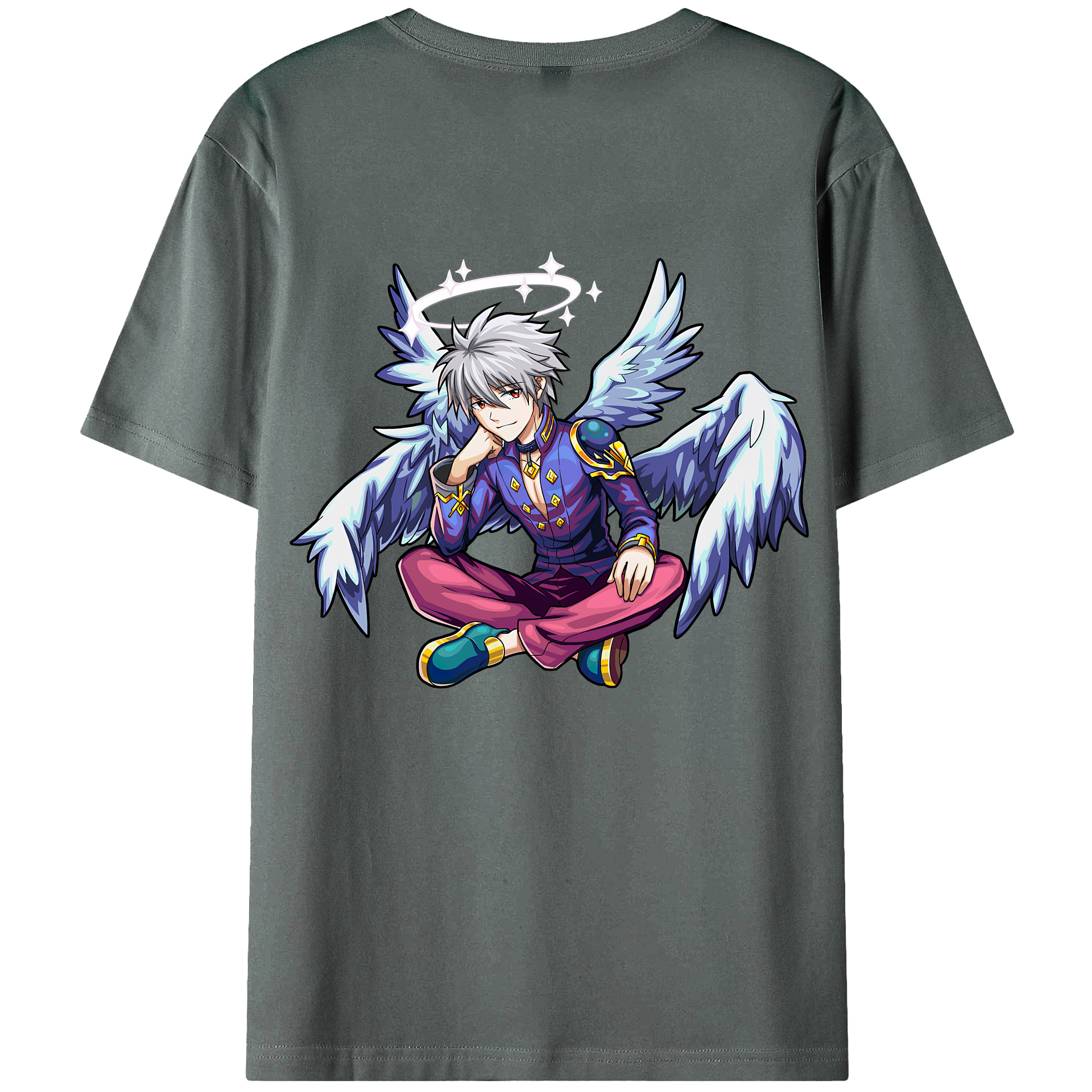 （画像用） EVA 新世紀エヴァンゲリオン 綿100％ メンズ半袖Tシャツ（バックプリント） 通気性